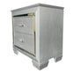 ELARA  RUBBERWOOD 2 DRAWER BEDSIDE TABLE SILVER - MyChocolateWood
