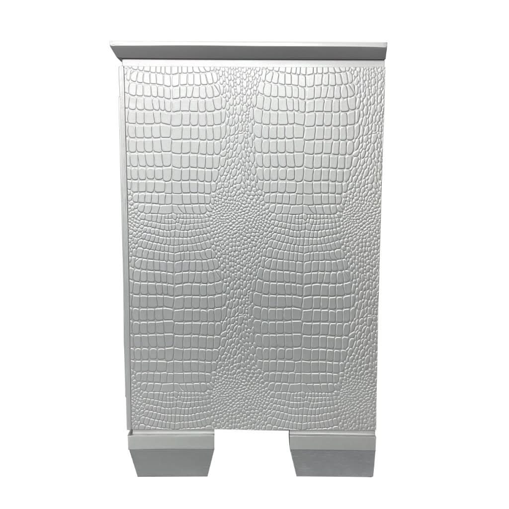 ELARA  RUBBERWOOD 2 DRAWER BEDSIDE TABLE SILVER - MyChocolateWood