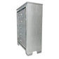 ELARA  RUBBERWOOD 5-DRAWER TALLBOY CHEST OF 5 DRAWERS SILVER - MyChocolateWood