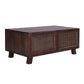 ELDRIDGE 2 DRAWERS DOUBLE FACED COFFEE TABLE IN FRUITWOOD TIMBER HONEY BROWN - MyChocolateWood
