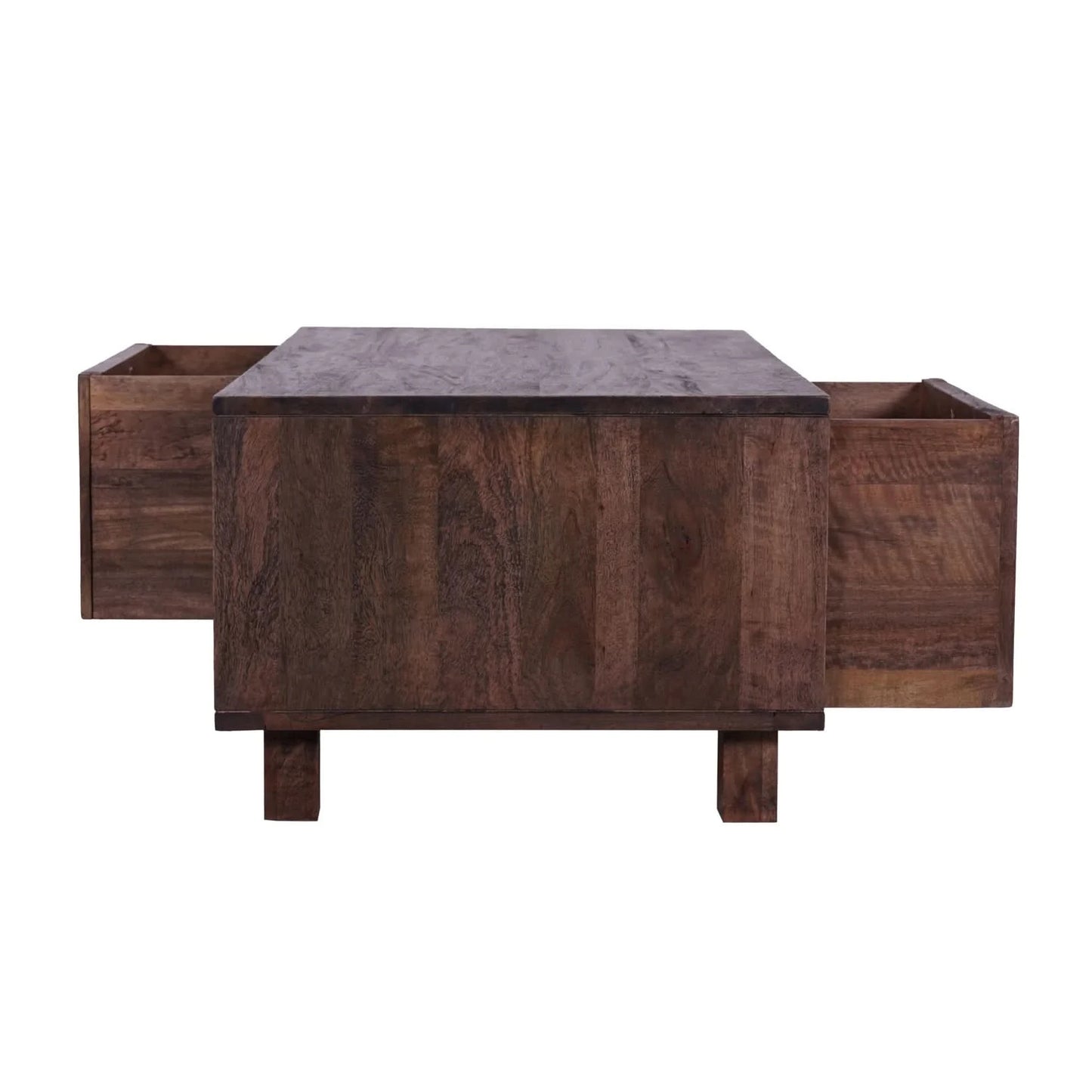 ELDRIDGE 2 DRAWERS DOUBLE FACED COFFEE TABLE IN FRUITWOOD TIMBER HONEY BROWN - MyChocolateWood