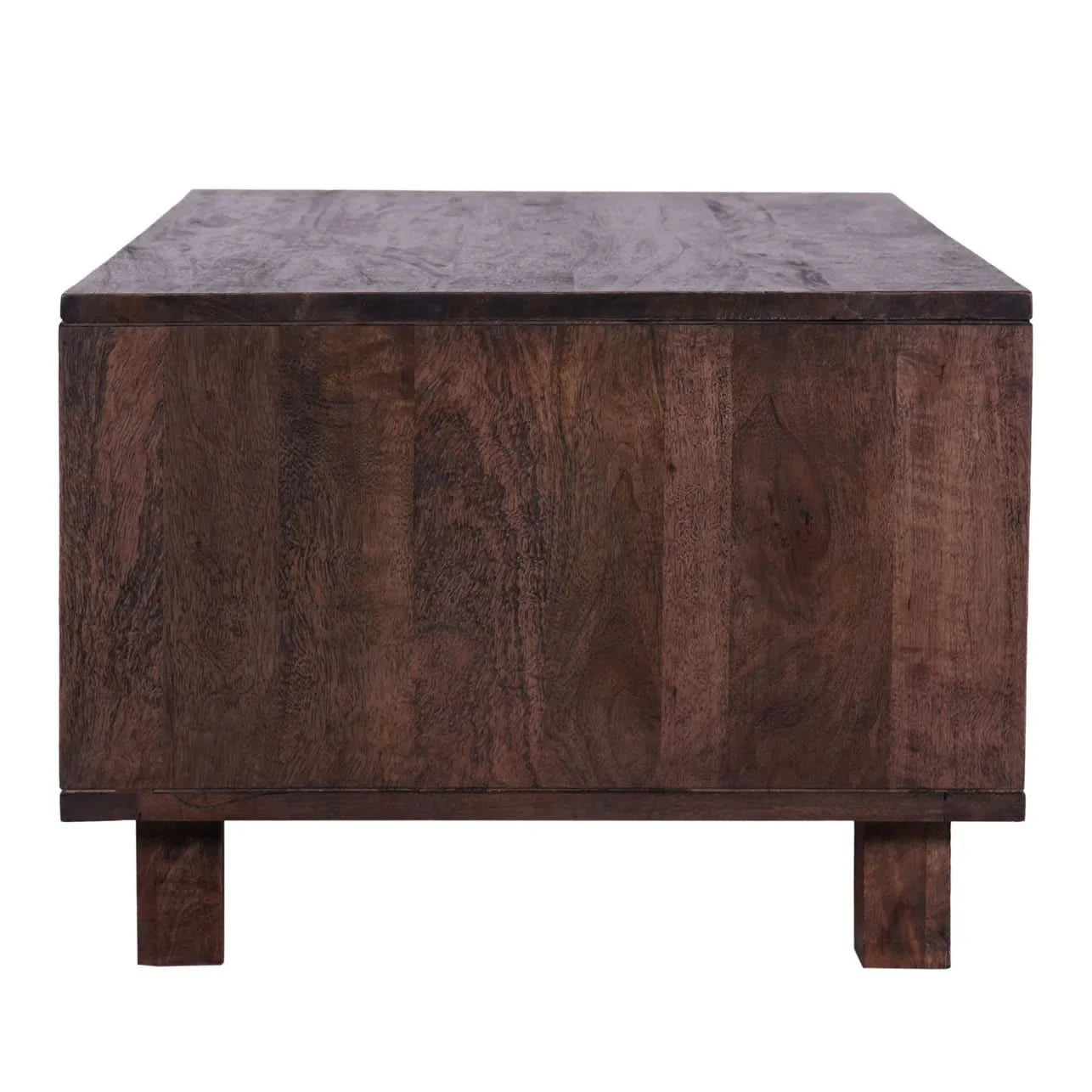 ELDRIDGE 2 DRAWERS DOUBLE FACED COFFEE TABLE IN FRUITWOOD TIMBER HONEY BROWN - MyChocolateWood