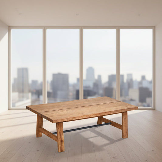 ELDRIDGE FARMERS COFFEE TABLE IN MINDI WOOD LIGHT TOBACCO - MyChocolateWood