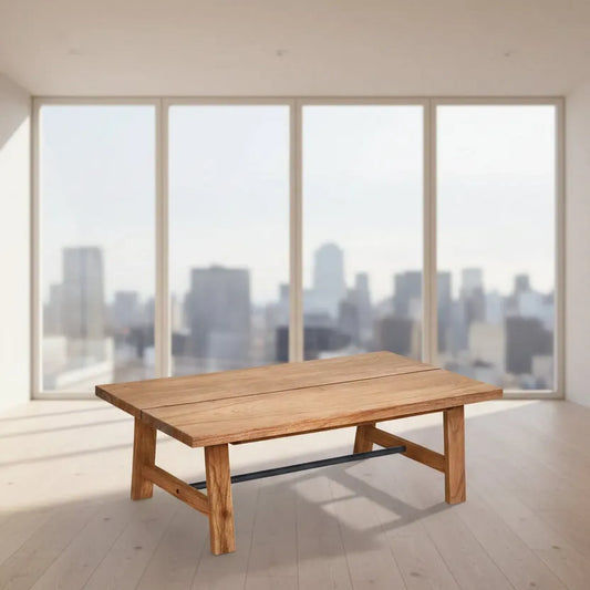 ELDRIDGE FARMERS COFFEE TABLE IN MINDI WOOD LIGHT TOBACCO - MyChocolateWood