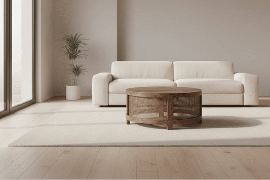 ELDRIDGE MANGO WOOD ROUND COFFEE TABLE IN HONEY BROWN - MyChocolateWood