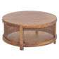 ELDRIDGE MANGO WOOD ROUND COFFEE TABLE IN LIGHT TOBACCO - MyChocolateWood