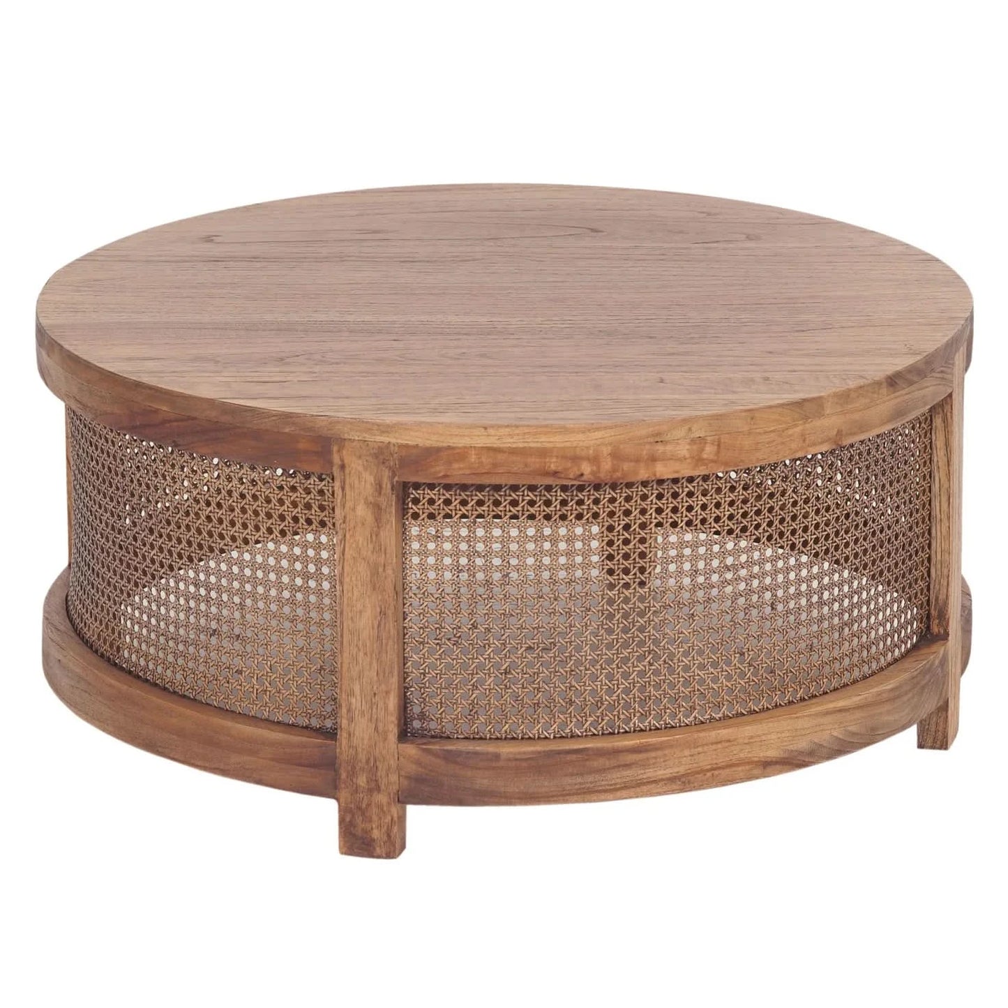 ELDRIDGE MANGO WOOD ROUND COFFEE TABLE IN LIGHT TOBACCO - MyChocolateWood