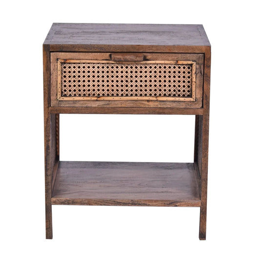 ELDRIDGE MINDI WOOD 1 DRAWER BEDSIDE TABLE IN HONEY BROWN - MyChocolateWood