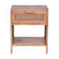 Eldridge Mindi Wood 1-Drawer Bedside Table in Light Tobacco - Chocolate Wood