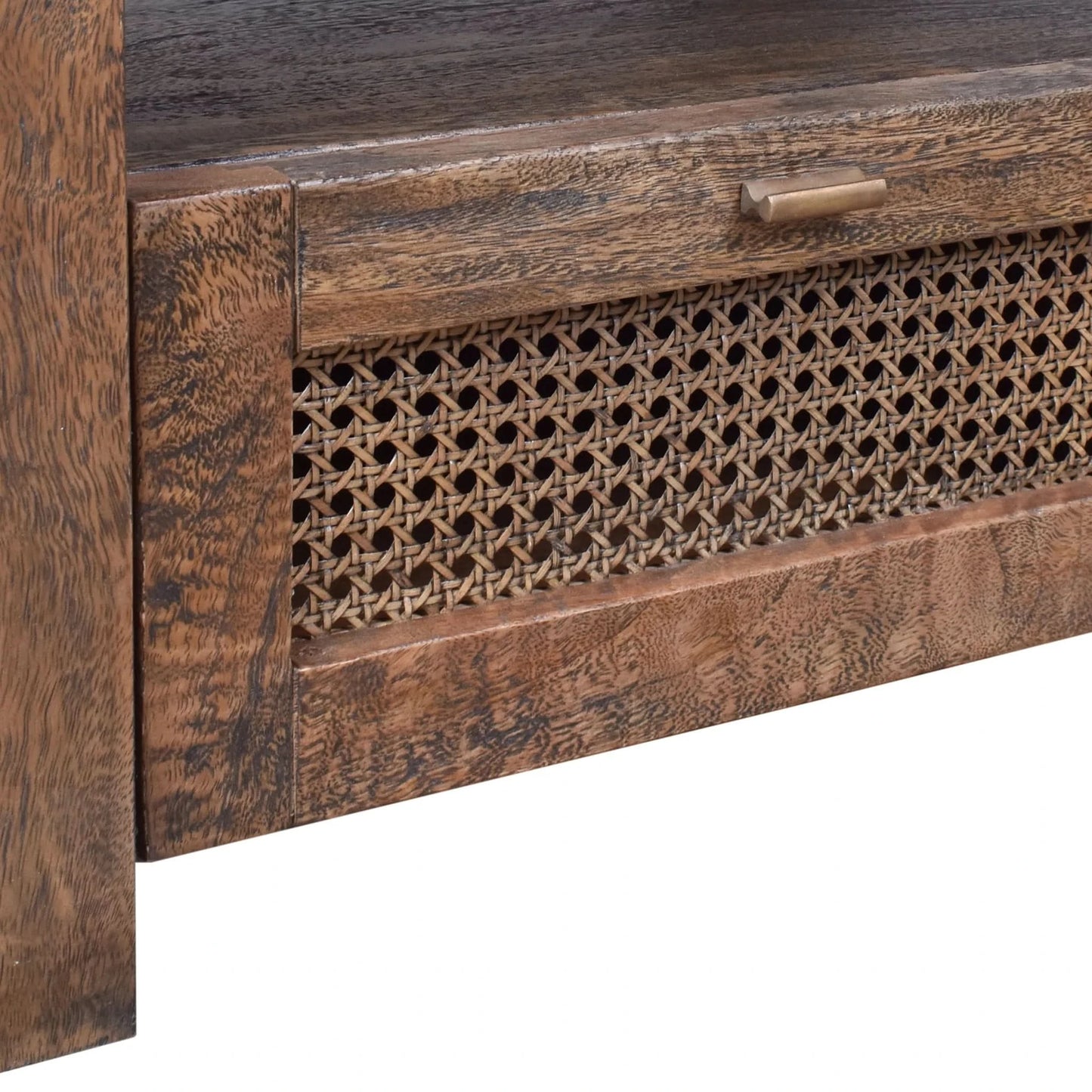 ELDRIDGE MINDI WOOD 2 DRAWERS SQUARE COFFEE TABLE IN HONEY BROWN - MyChocolateWood