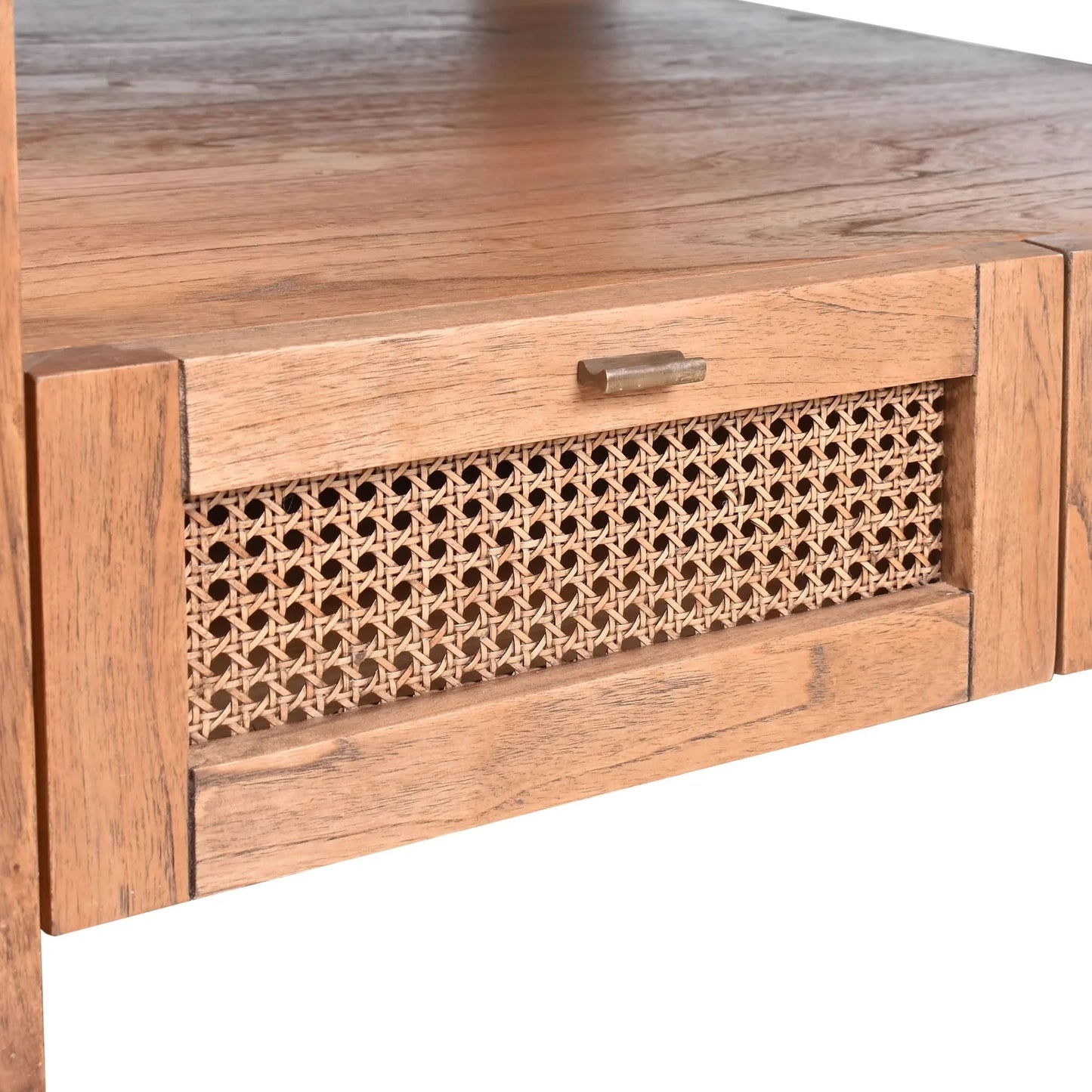 ELDRIDGE MINDI WOOD 2 DRAWERS SQUARE COFFEE TABLE IN LIGHT TOBACCO - MyChocolateWood