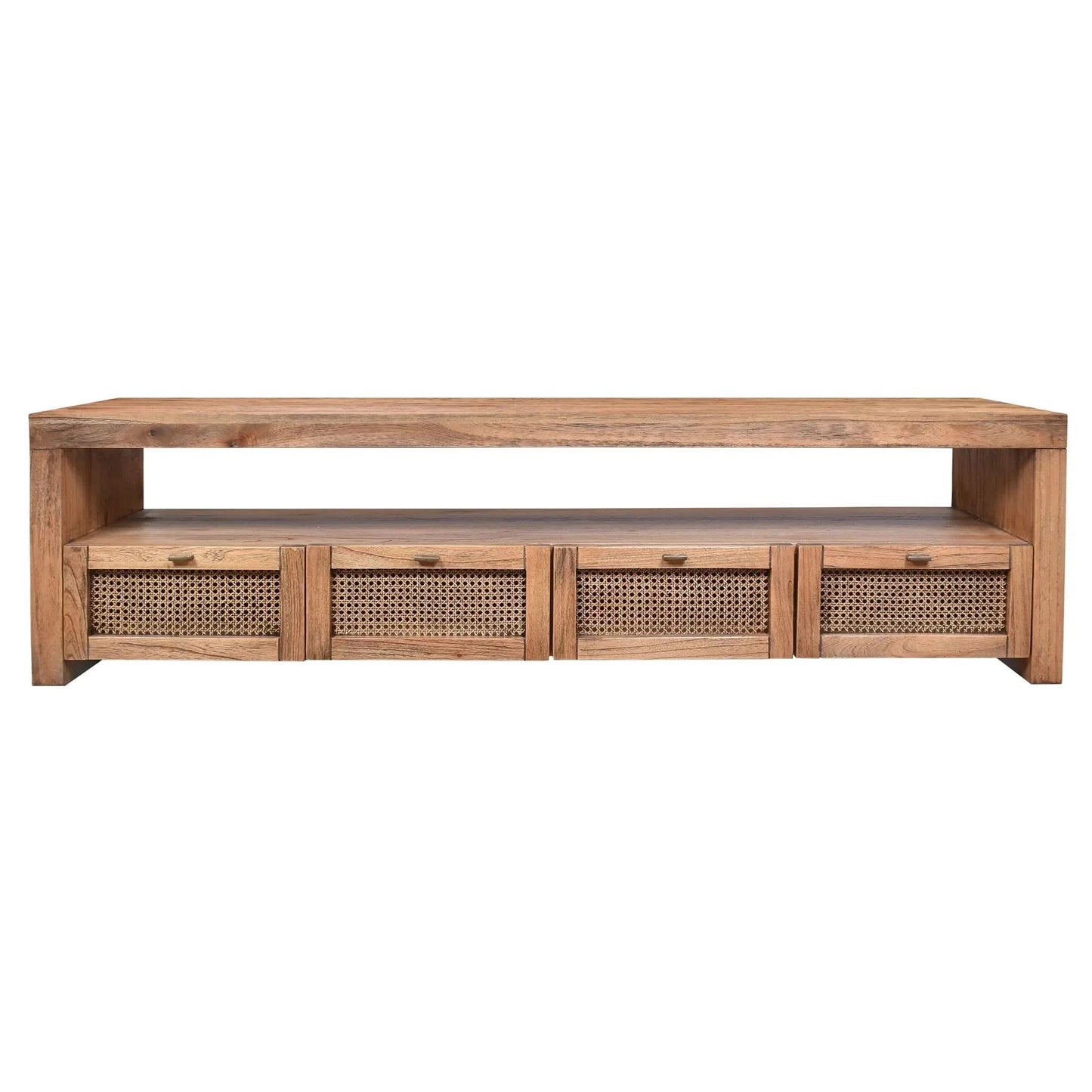 Eldridge Mindi Wood 4-Drawer TV / Entertainment Unit 180cm in Light Tobacco - Chocolate Wood