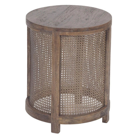 ELDRIDGE MINDI WOOD ROUND SIDE TABLE IN HONEY BROWN - MyChocolateWood