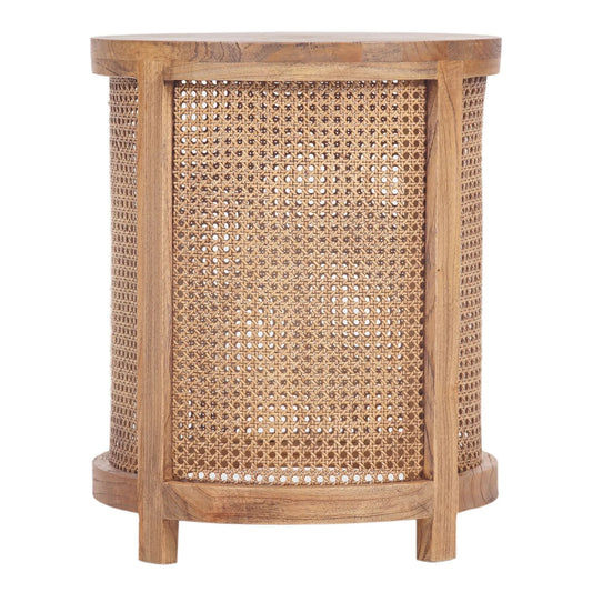 ELDRIDGE MINDI WOOD ROUND SIDE TABLE IN LIGHT TOBACCO - MyChocolateWood