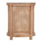 Eldridge Mindi Wood Round Side Table in Light Tobacco - Chocolate Wood