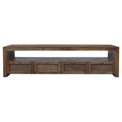 ELDRIDGE MINDI WOOD TV UNIT IN HONEY BROWN 4 DRAWERS 180CM - MyChocolateWood