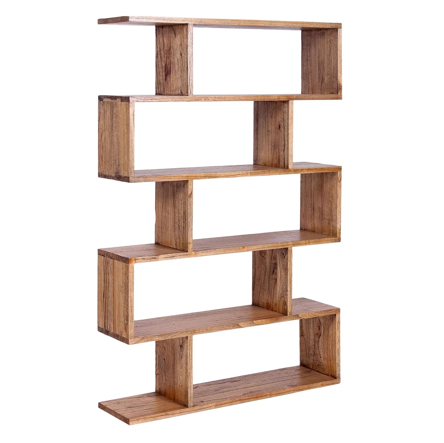 Eldridge Open Tall Bookcase in Fruitwood Timber, Light Tobacco - Chocolate Wood