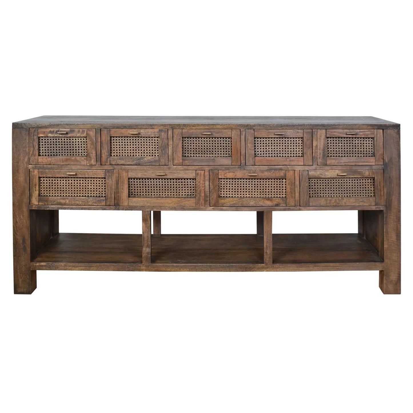 ELDRIDGE SOLID MINDI WOOD BUFFET 9 DRAWERS SIDEBOARD IN HONEY BROWN 180CM - MyChocolateWood