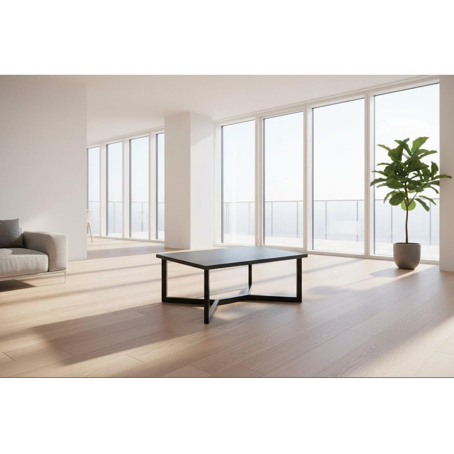 ELENORA SOLID TASSIE OAK BLACK COFFEE TABLE CUSTOM MADE