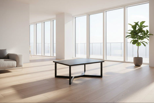 ELENORA SOLID TASSIE OAK BLACK COFFEE TABLE CUSTOM MADE - MyChocolateWood