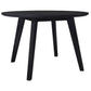 ELIJAH 5 PIECE DINING SETTING - 1 ROUND TABLE 100CM DIA + 4 DINING CHAIRS BRUSHED BLACK ACACIA - MyChocolateWood