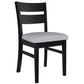 ELIJAH 5 PIECE DINING SETTING - 1 ROUND TABLE 100CM DIA + 4 DINING CHAIRS BRUSHED BLACK ACACIA - MyChocolateWood