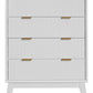 ELIJAH ACACIA WOOD 4-DRAWER TALLBOY CHEST OF  4 DRAWERS IN WHITE - MyChocolateWood