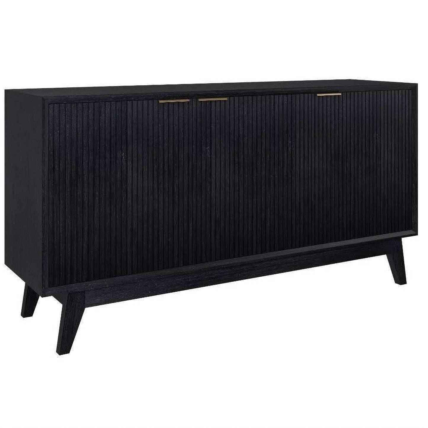 ELIJAH ACACIA WOOD BUFFET/SIDEBOARD 3 DRAWERS IN BRUSHED BLACK ACACIA
