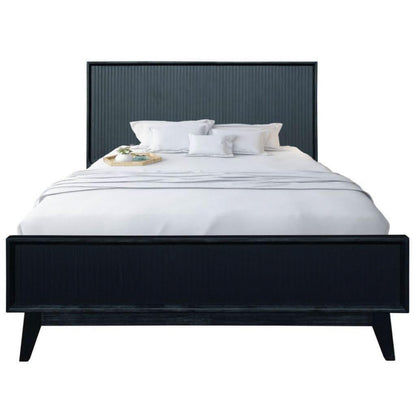 ELIJAH ACACIA WOOD QUEEN BED IN BRUSHED BLACK ACACIA