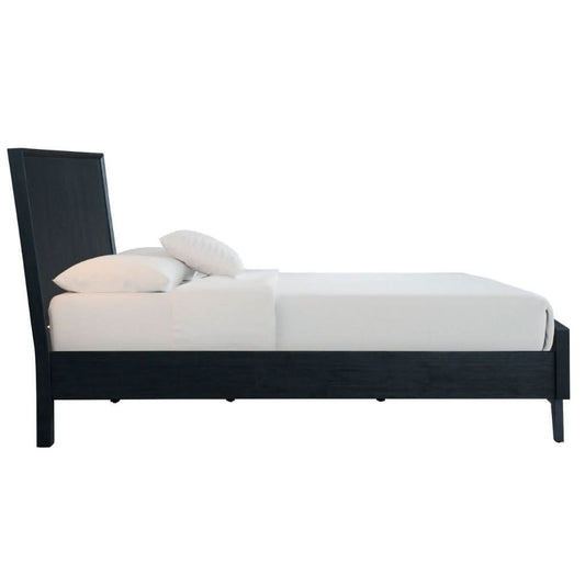 ELIJAH ACACIA WOOD QUEEN BED IN BRUSHED BLACK ACACIA - MyChocolateWood