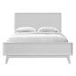 Elijah Acacia Wood Bed in White - Chocolate Wood