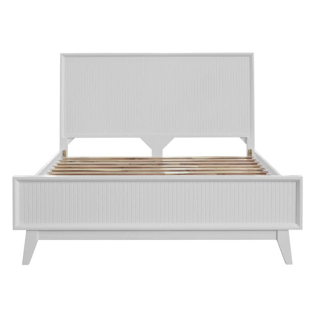 ELIJAH ACACIA WOOD QUEEN BED IN WHITE - MyChocolateWood