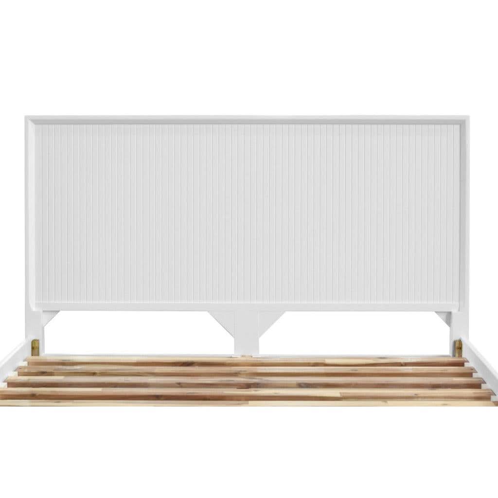 ELIJAH ACACIA WOOD QUEEN BED IN WHITE - MyChocolateWood