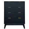 ELIJAH ACACIA WOOD TALLBOY 4 DRAWERS IN BRUSHED BLACK