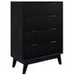 ELIJAH ACACIA WOOD TALLBOY 4 DRAWERS IN BRUSHED BLACK - MyChocolateWood