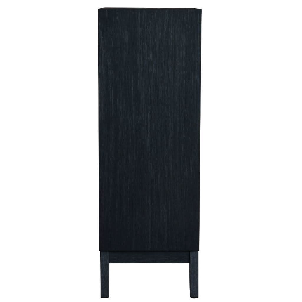 ELIJAH ACACIA WOOD TALLBOY 4 DRAWERS IN BRUSHED BLACK - MyChocolateWood