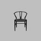 ELIJAH ACACIA WOOD WISHBONE DINING CHAIR IN BRUSHED BLACK - MyChocolateWood