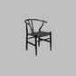 ELIJAH ACACIA WOOD WISHBONE DINING CHAIR IN BRUSHED BLACK - MyChocolateWood