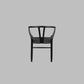 ELIJAH ACACIA WOOD WISHBONE DINING CHAIR IN BRUSHED BLACK - MyChocolateWood