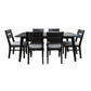 ELIJAH BRUSHED BLACK ACACIA TIMBER 7-PIECE DINING SET 1 TABLE 180CM + 6 DINING CHAIRS - MyChocolateWood