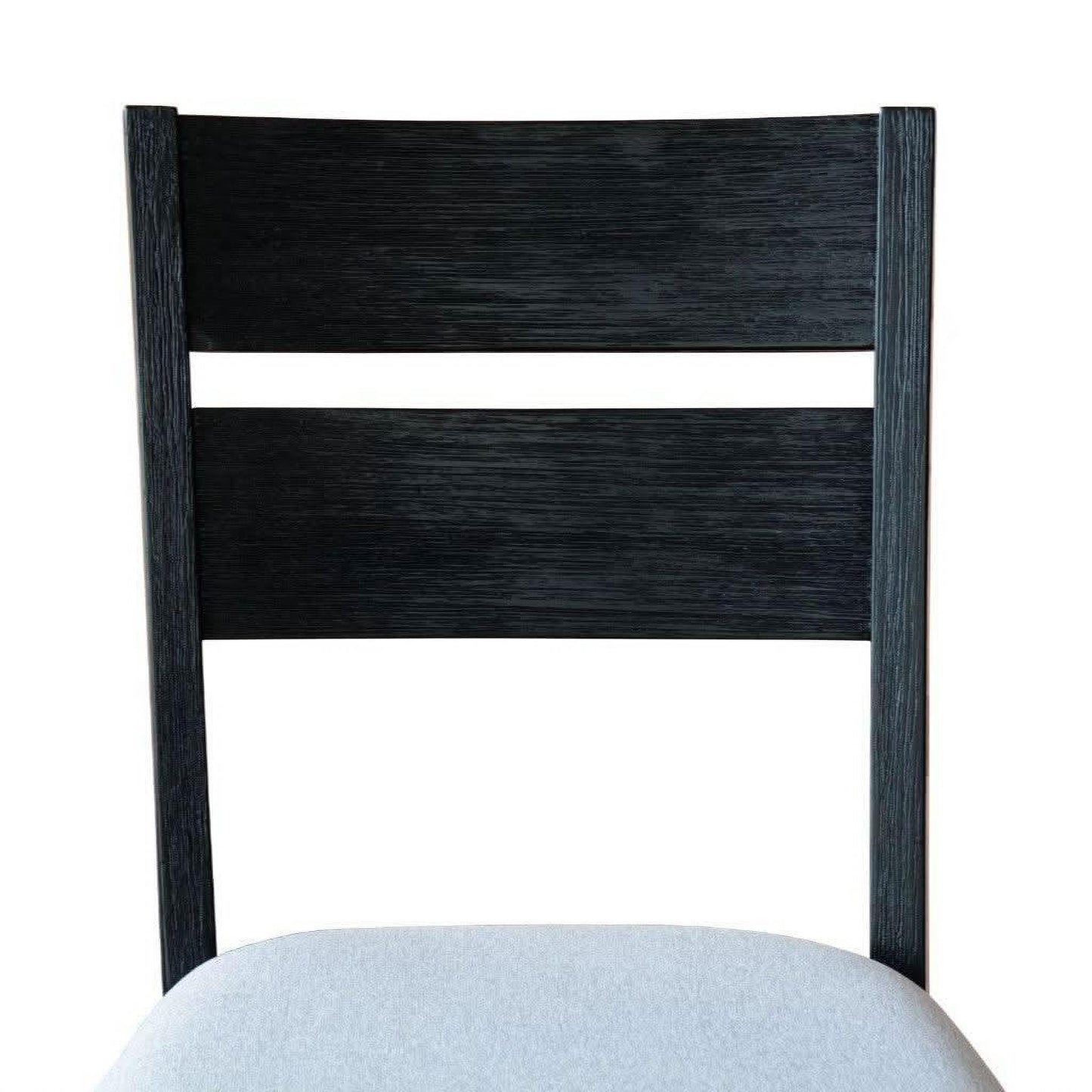 ELIJAH BRUSHED BLACK ACACIA TIMBER 7-PIECE DINING SET 1 TABLE 180CM + 6 DINING CHAIRS - MyChocolateWood