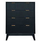 ELIJAH KING SIZE BED + TALLBOY + 2 X BEDSIDE TABLES IN BRUSHED BLACK ACACIA PACKAGE DEAL - MyChocolateWood