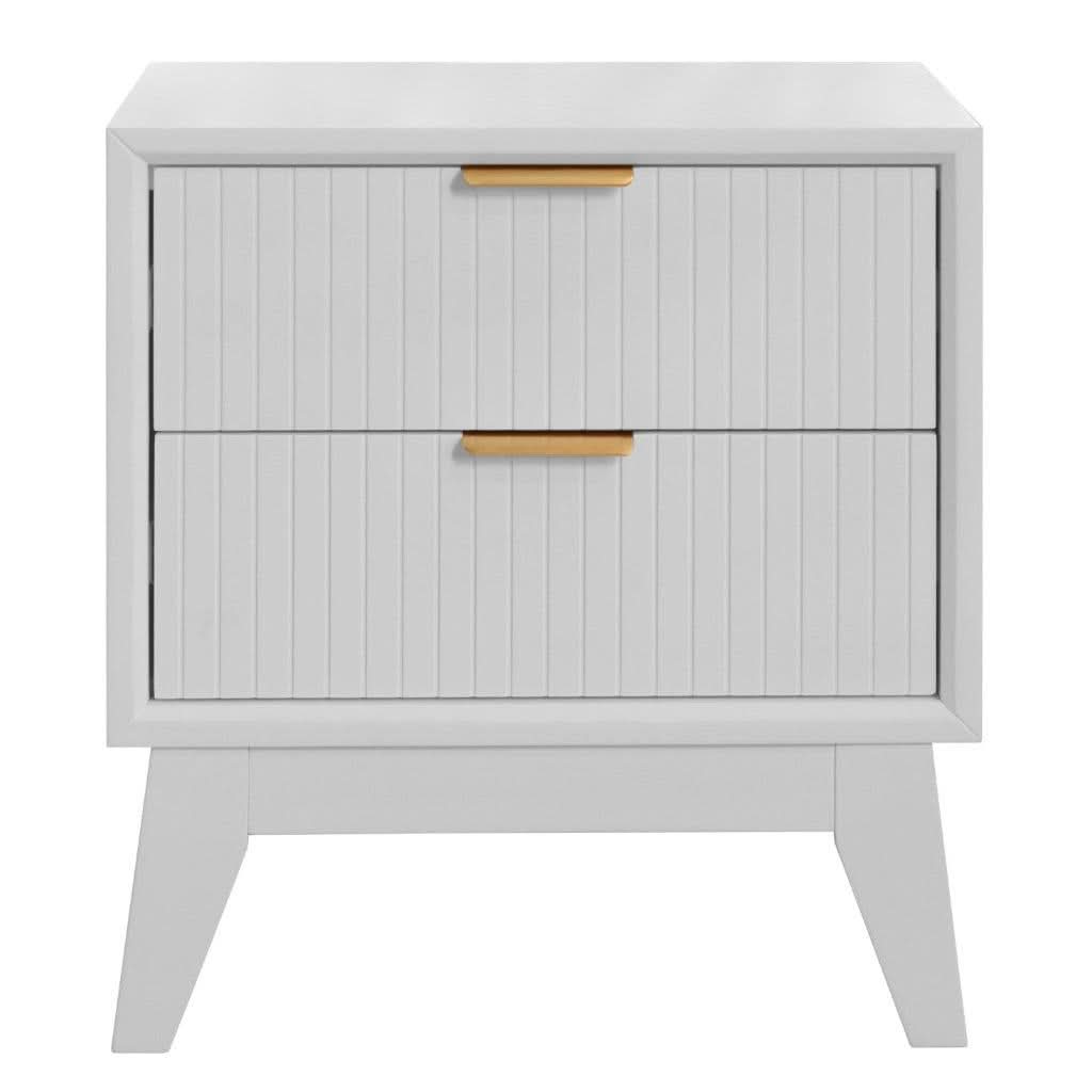 ELIJAH QUEEN SIZE BED + TALLBOY + 2 X BEDSIDE TABLES IN WHITE ACACIA PACKAGE DEAL - MyChocolateWood