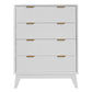 ELIJAH QUEEN SIZE BED + TALLBOY + 2 X BEDSIDE TABLES IN WHITE ACACIA PACKAGE DEAL - MyChocolateWood