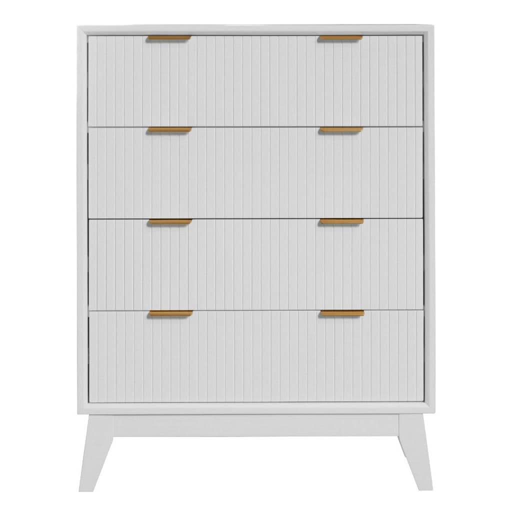 ELIJAH QUEEN SIZE BED + TALLBOY + 2 X BEDSIDE TABLES IN WHITE ACACIA PACKAGE DEAL - MyChocolateWood