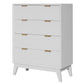ELIJAH QUEEN SIZE BED + TALLBOY + 2 X BEDSIDE TABLES IN WHITE ACACIA PACKAGE DEAL - MyChocolateWood