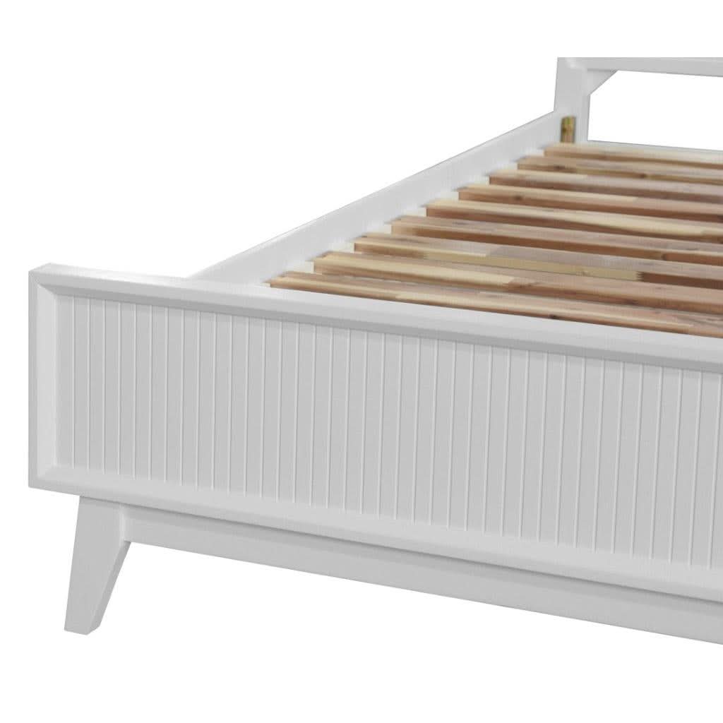 ELIJAH QUEEN SIZE BED + TALLBOY + 2 X BEDSIDE TABLES IN WHITE ACACIA PACKAGE DEAL - MyChocolateWood