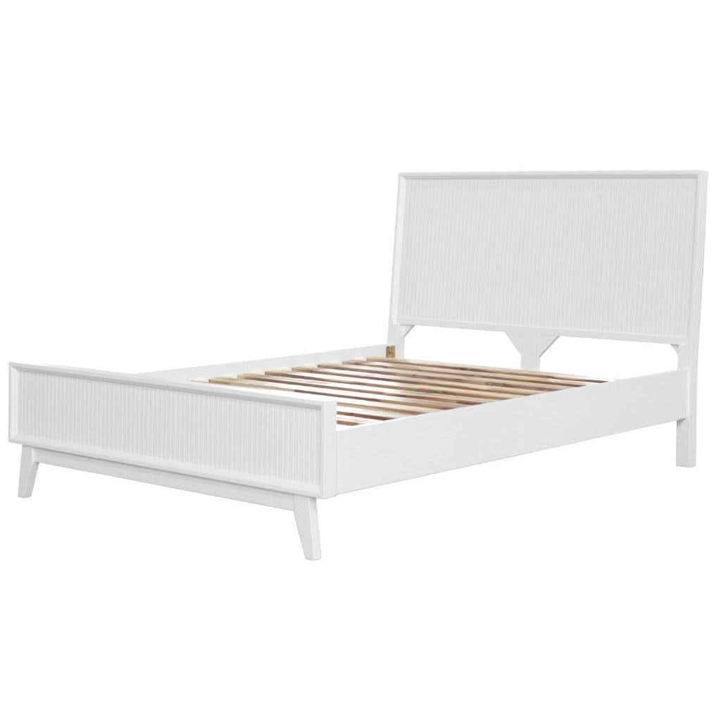 ELIJAH QUEEN SIZE BED + TALLBOY + 2 X BEDSIDE TABLES IN WHITE ACACIA PACKAGE DEAL - MyChocolateWood