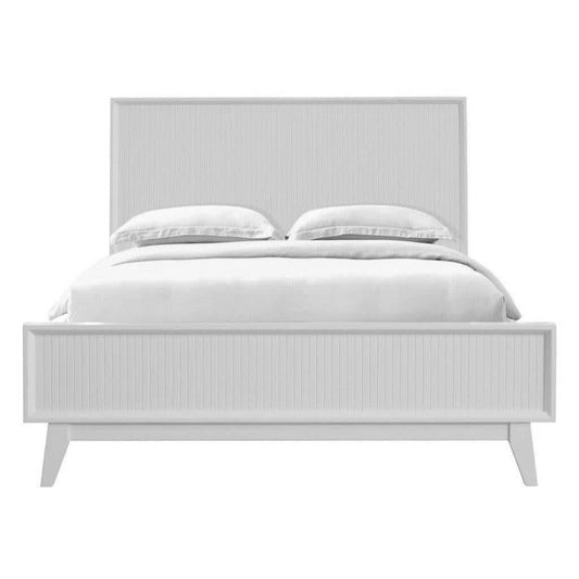 ELIJAH QUEEN SIZE BED + TALLBOY + 2 X BEDSIDE TABLES IN WHITE ACACIA PACKAGE DEAL - MyChocolateWood