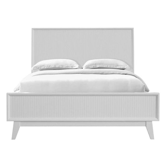ELIJAH QUEEN SIZE BED + TALLBOY + 2 X BEDSIDE TABLES IN WHITE ACACIA PACKAGE DEAL - MyChocolateWood